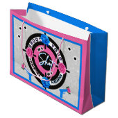 Waffen oder Rose rosa und blau | Geschlechtsankünd Große Geschenktüte (Vorderseite Schrägansicht)