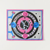 Waffen oder Rose rosa und blau | Geschlechtsankünd Wandteppich (Vorderseite (Horizontal))