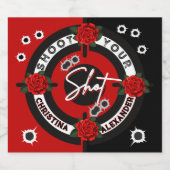 Waffen oder Rose Rot gegen Schwarzes Geschlecht Bierflaschenetikett (Einzelnes Label)