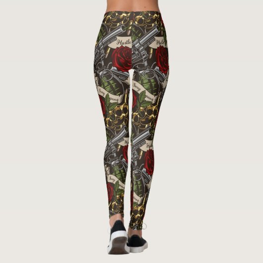 Waffen und Blume Leggings (Rückseite)