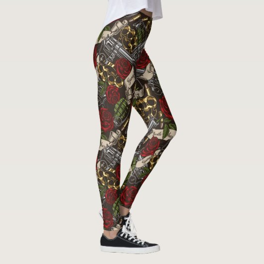 Waffen und Blume Leggings (Rechts)