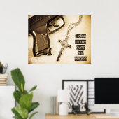 Waffen und Religion Poster (Heimbüro)
