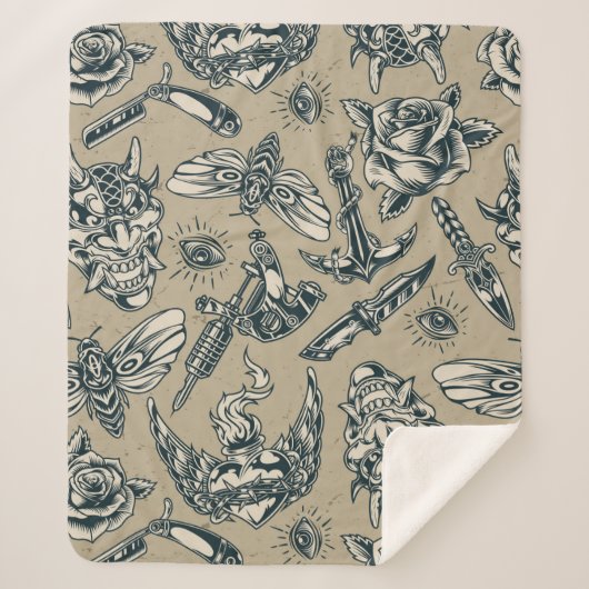 Waffen und Rose Sherpadecke (Vorderseite)