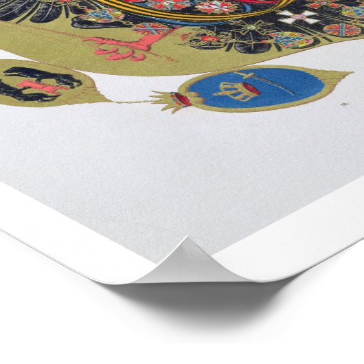 Waffen und Schutzschild des Staat des Kaiserlichen Poster (Ecke)