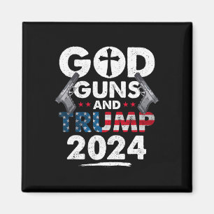 Waffen und Trump 2024 US-amerikanische Flagge Magnet