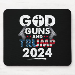 Waffen und Trump 2024 US-amerikanische Flagge Mousepad