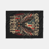 Waffen und Trump 2. Flag Flag Eagle American F Fleecedecke (Vorderseite (Horizontal))