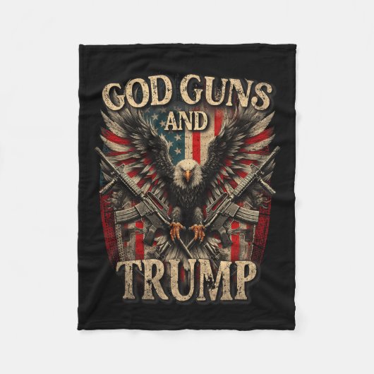 Waffen und Trump 2. Flag Flag Eagle American F Fleecedecke (Vorderseite)