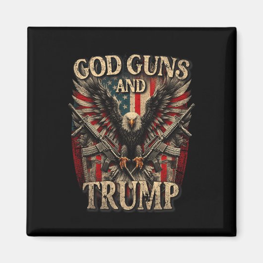 Waffen und Trump 2. Flag Flag Eagle American F Magnet (Vorne)