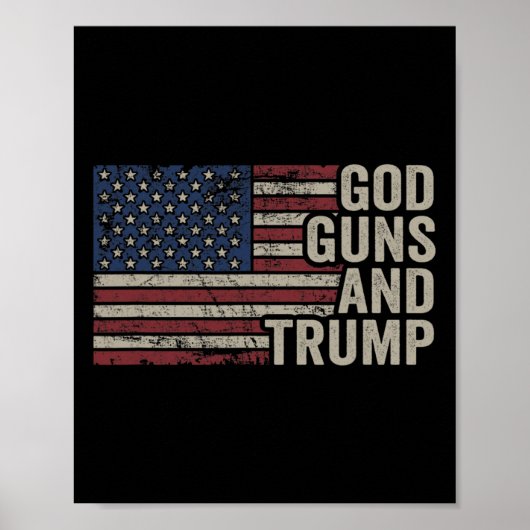 Waffen und Trump - Pro God Gun Funny Republikaner  Poster (Vorne)