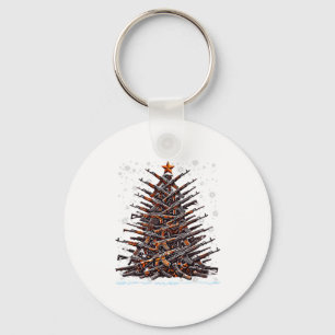 Waffen-Weihnachtsbaum Lustige Männer Weihnachten 2 Schlüsselanhänger