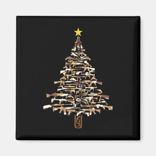 Waffen-Weihnachtsbaum - Tarnmuster-Weihnachtsgesch Magnet (Vorne)