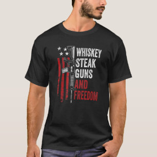 Waffen Whiskey Biere und Freiheit trinken US Gun O T-Shirt