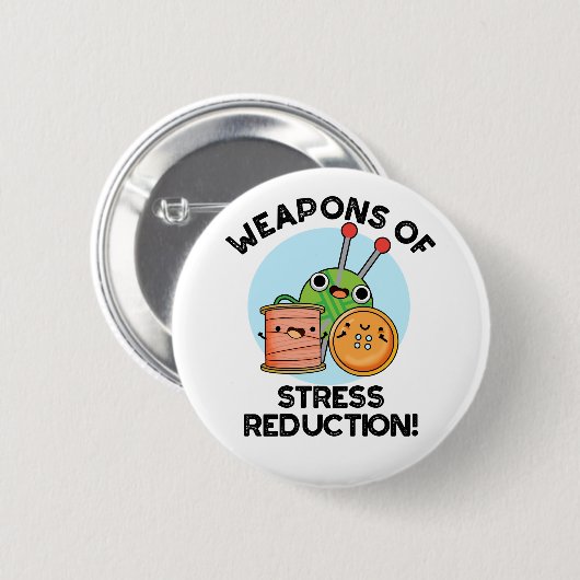 Waffen zur Stressreduzierung Witzstäube Button (Vorne & Hinten)