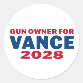 Waffenbesitzer für Vance 2028 Runder Aufkleber