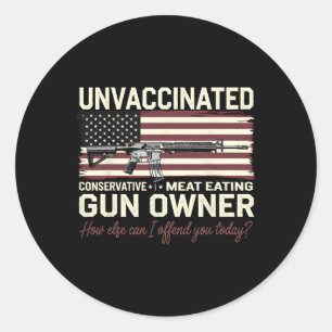 Waffenbesitzer USA-Flagge Änderung Geschenk für Ko Runder Aufkleber