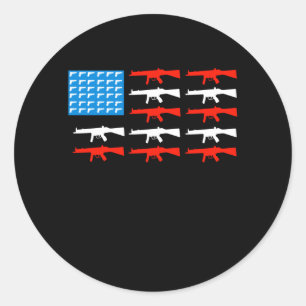Waffenflagge USA Gun Ownership Runder Aufkleber
