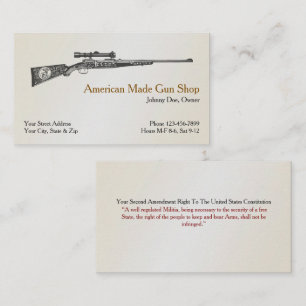 Waffenhändler Geschäftskarte für Schusswaffen Visitenkarte