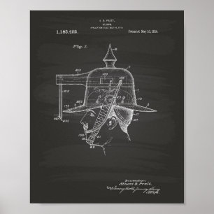 Waffenhut 1916 Patentart - Chalkboard Poster