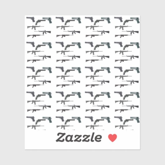 Waffenkollage Aufkleber (Blatt)