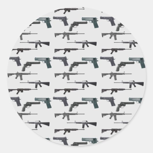 Waffenkollage Runder Aufkleber (Vorderseite)