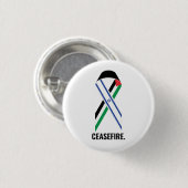 Waffenruhe Israel und Palästina Flaggen Streifen w Button (Vorne & Hinten)