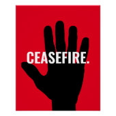 Waffenruhe rot schwarz-schwarz-Stopp Hand gegen Kr Poster (Vorderseite)