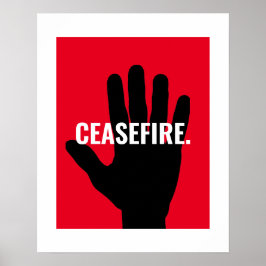 Waffenruhe rot schwarz-schwarz-Stopp Hand gegen Kr Poster