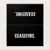 Waffenruhe Schwarz-weiß minimalistisch gegen Krieg (Außenseite Aufgefaltet)