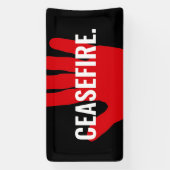 Waffenruhe Schwarz-weiße rote Hand gegen Krieg Bra Banner (Vertikal)