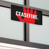 Waffenruhe Schwarz-weiße rote Hand gegen Krieg Bra Banner (Draußen Gebäude)