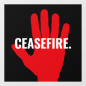 Waffenruhe Schwarz-weiße rote Hand gegen Krieg Bra Fensteraufkleber (Blatt)