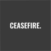 Waffenruhe Schwarz-weißer Text minimalistisch gege Aufkleber (Vorderseite)