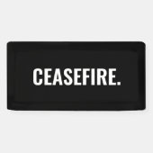 Waffenruhe Schwarz-weißer Text minimalistisch gege Banner (Horizontal)