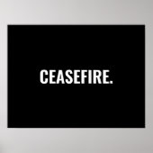 Waffenruhe Schwarz-weißer Text minimalistisch gege Poster (Vorne)