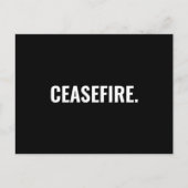 Waffenruhe Schwarz-weißer Text minimalistisch gege Postkarte (Vorderseite)