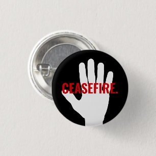 Waffenstillstand Schwarz-Weiß-Hand fett gedruckter Button