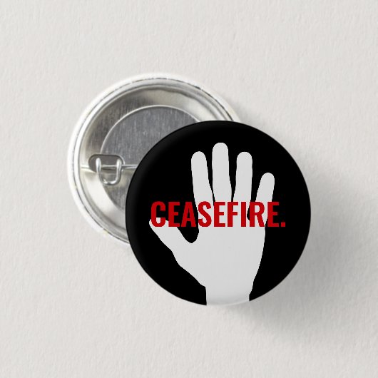 Waffenstillstand Schwarz-Weiß-Hand fett gedruckter Button (Vorne & Hinten)