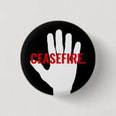 Waffenstillstand Schwarz-Weiß-Hand fett gedruckter Button (Vorderseite)