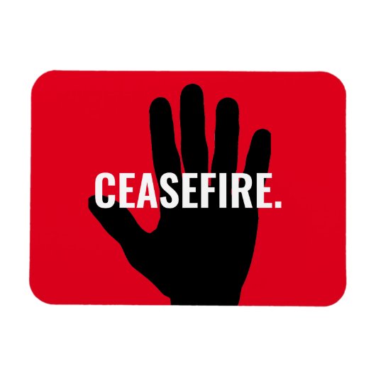 Waffenstillstandsbrauch rot schwarz Hand gegen Kri Magnet (Horizontal)