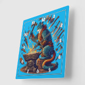 Waffentechnik in einem fantasievollen Schmied Quadratische Wanduhr (Winkel)