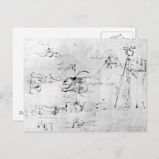 Waffentwürfe, Fol. 40v-a Postkarte (Vorne/Hinten)