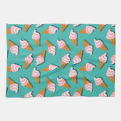 Waffle cones ice cream and frozen yogurt pattern geschirrtuch (Horizontal)