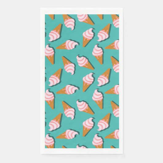 Waffle cones ice cream and frozen yogurt pattern serviette (Vorderseite)