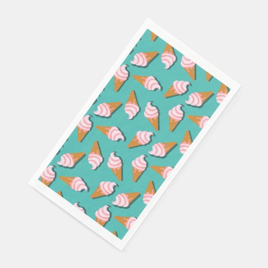 Waffle cones ice cream and frozen yogurt pattern serviette (Ecke)