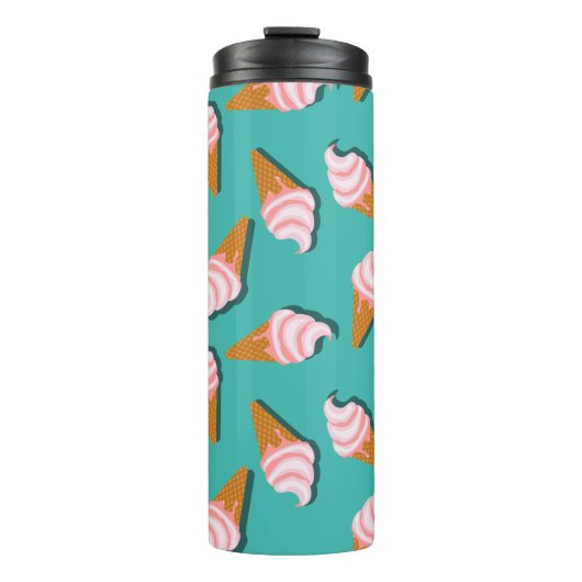 Waffle cones ice cream and frozen yogurt pattern thermosbecher (Vorderseite)
