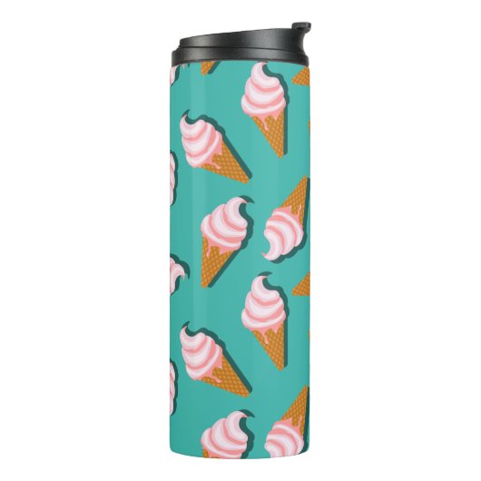 Waffle cones ice cream and frozen yogurt pattern thermosbecher (Nach links gedreht)