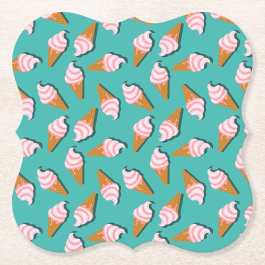 Waffle cones ice cream and frozen yogurt pattern untersetzer (Vorderseite)