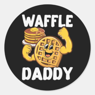 Waffle Daddy Food Lover Whisperer Fathers D Runder Aufkleber
