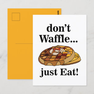 Waffle Dessert Funny Postkarte
